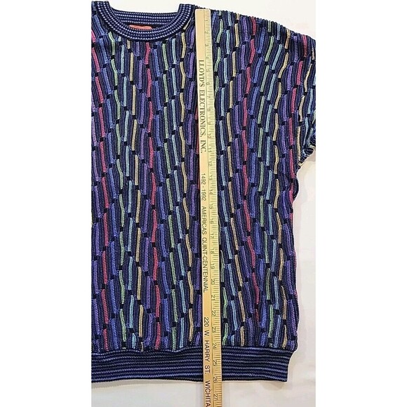 Vintage Coogi Style Sweater Men's Large J. Simon Pullover 3D Knit 100% Cotton - Picture 13 of 14